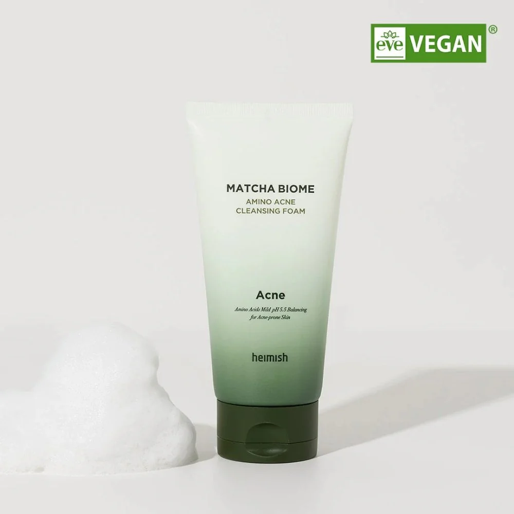 Heimish Matcha Biome Amino Acne Balancing pH 5.5 Cleansing Foam 150ml - Image 5