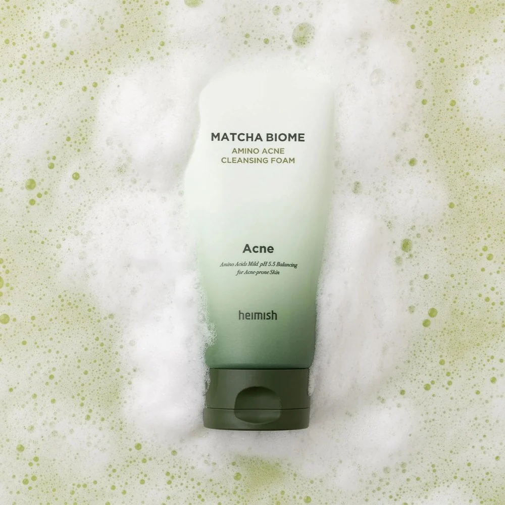 Heimish Matcha Biome Amino Acne Balancing pH 5.5 Cleansing Foam 150ml - Image 6