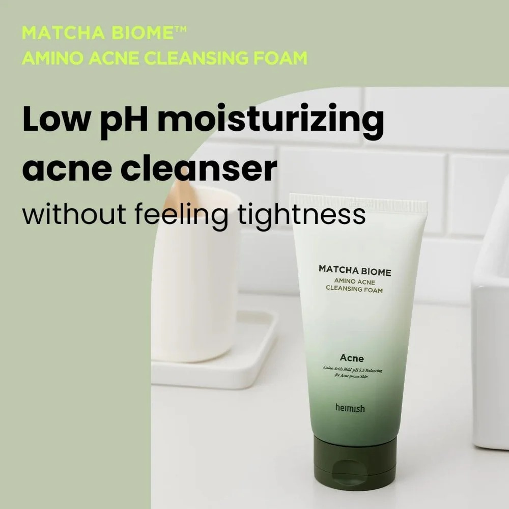Heimish Matcha Biome Amino Acne Balancing pH 5.5 Cleansing Foam 150ml - Image 9