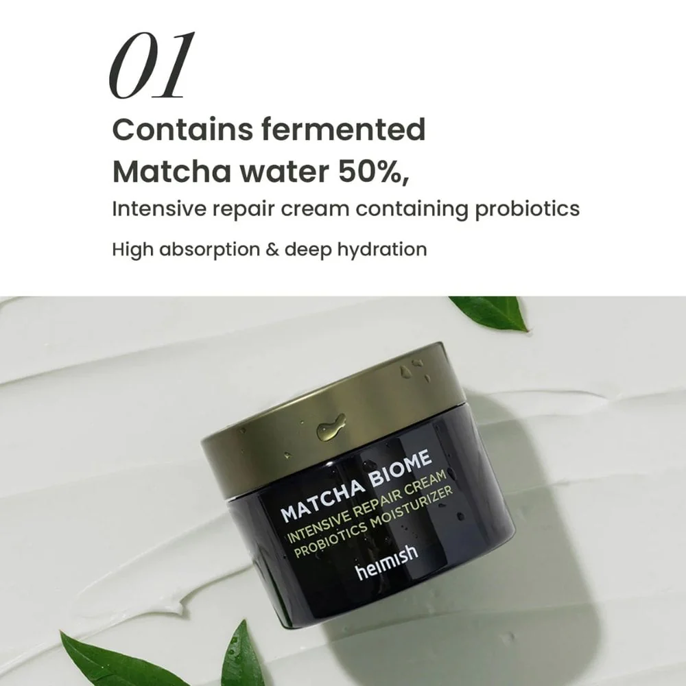 Heimish Matcha Biome Intensive Repair Cream Probiotics Moisturiser 50ml - Image 2