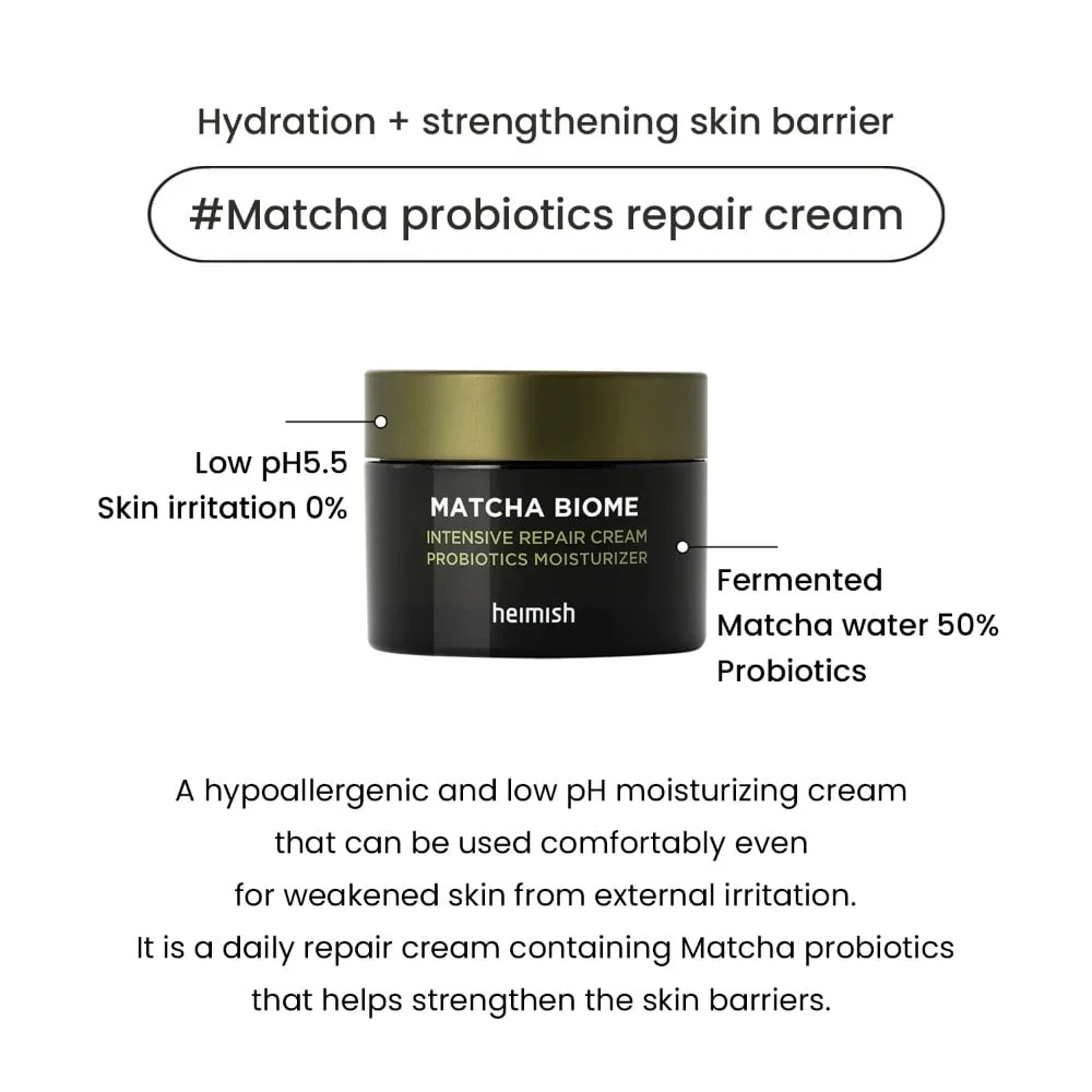 Heimish Matcha Biome Intensive Repair Cream Probiotics Moisturiser 50ml - Image 9