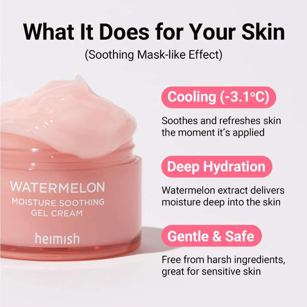 Heimish Watermelon Moisture Soothing Gel Cream 110ml - Image 3