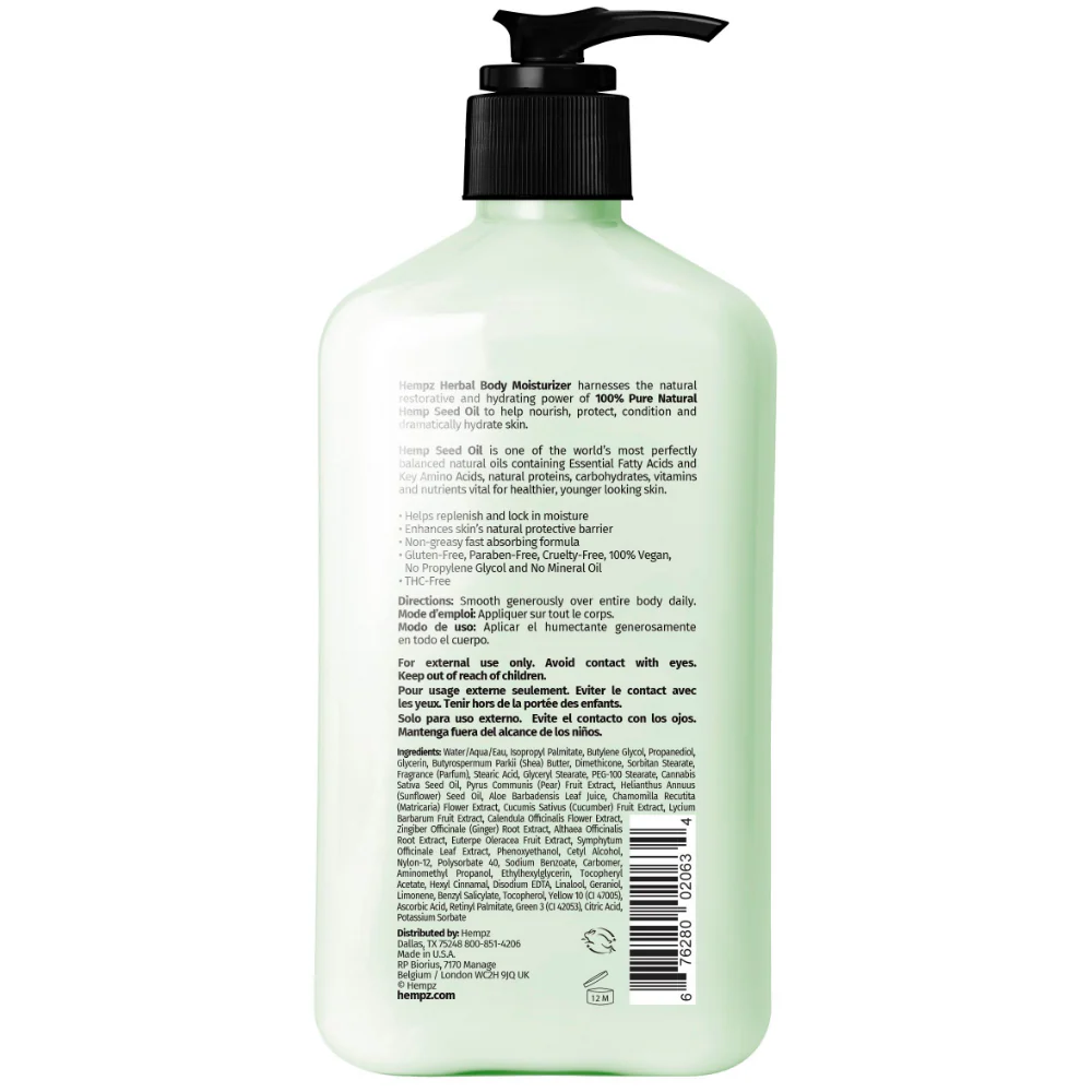 Hempz Exotic Green Tea & Pear Body Moisturiser 500ml - Image 2