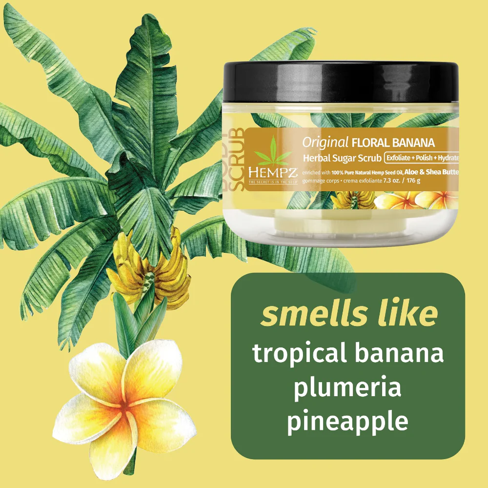 Hempz Original Floral Banana Sugar Scrub 215ml - Image 2