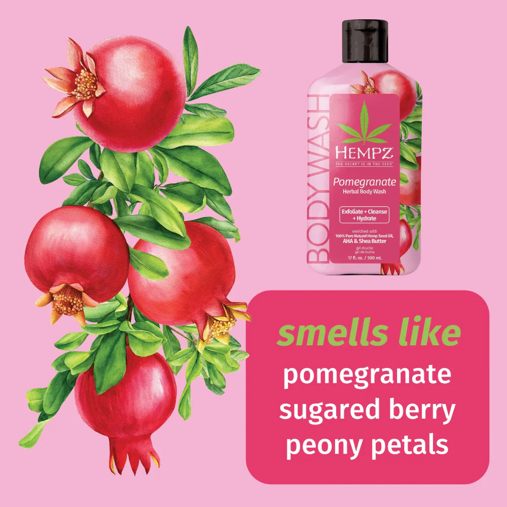 Hempz Pomegranate Herbal Body Wash 500ml - Image 2