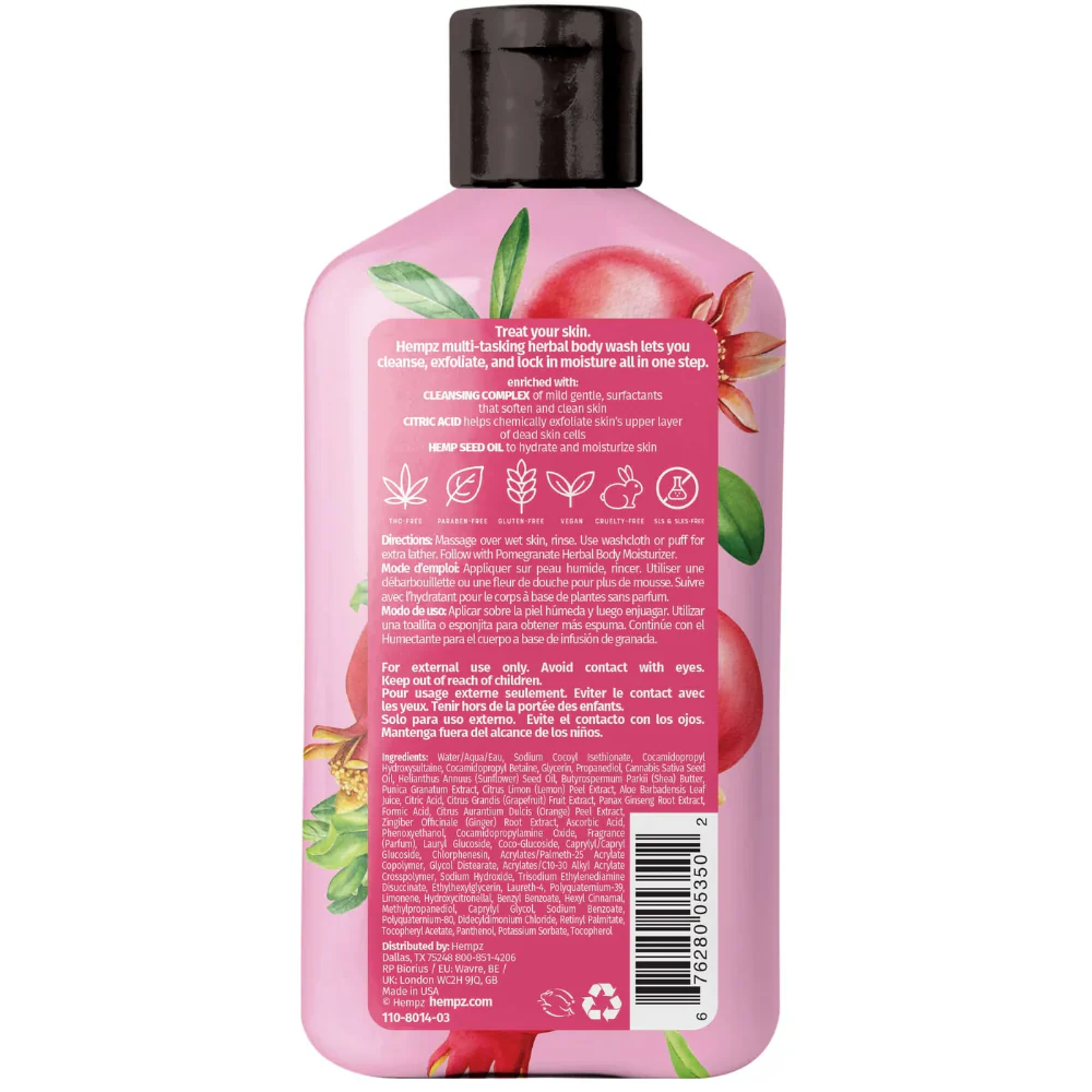 Hempz Pomegranate Herbal Body Wash 500ml - Image 5