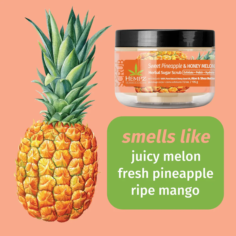 Hempz Sweet Pineapple & Honey Melon Sugar Scrub 215ml - Image 3