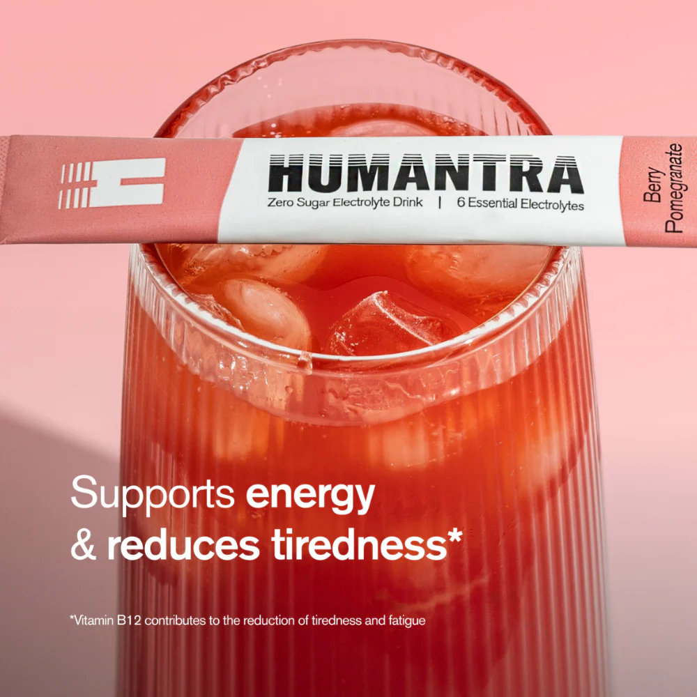 Humantra Berry Pomegranate Electrolyte Powder Hydrating Supplement x20 - Image 2