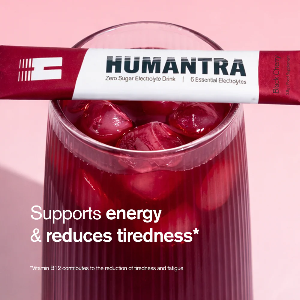 Humantra Black Cherry Electrolyte Powder Hydrating Supplement x20 - Image 2