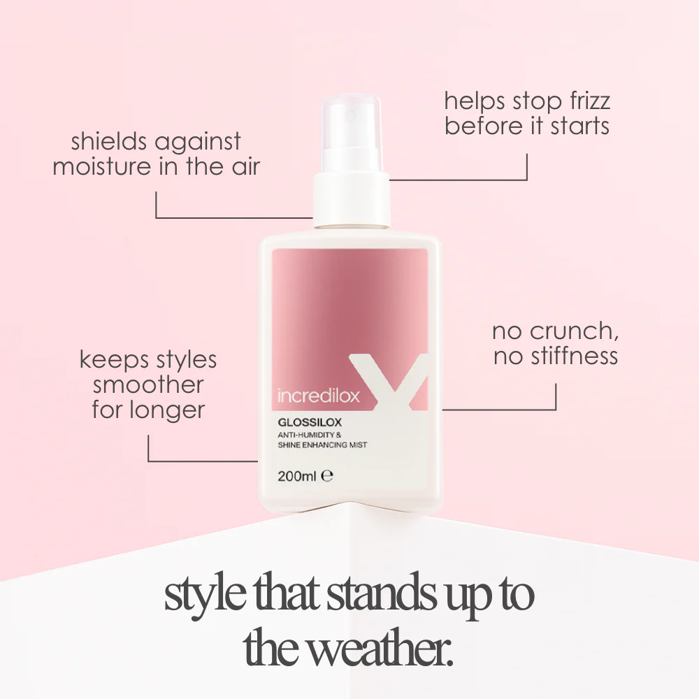 Incredilox Glossilox Anti-Humidity & Shine Enhancing Mist 200ml & Detangling Brush Duo - Image 3