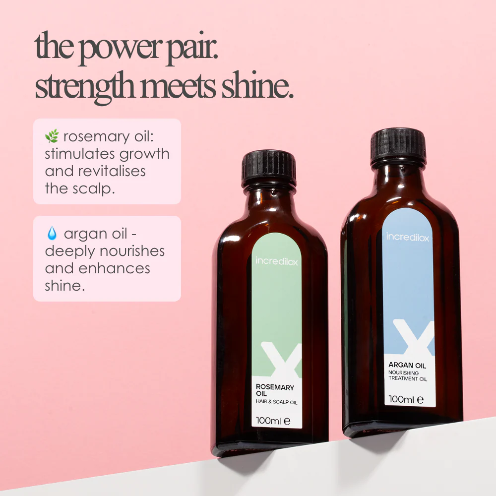 Incredilox Hair & Scalp Rosemary Oil 100ml & Nourishing Argan Treatment Oil 100ml Twin - Image 2