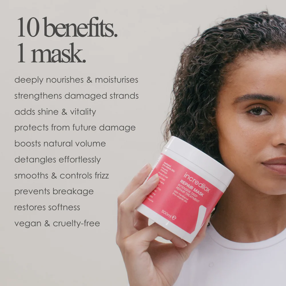 Incredilox Intensive Deep Repair Treatment Mask 500ml & Detangling Hair Brush Duo - Image 2