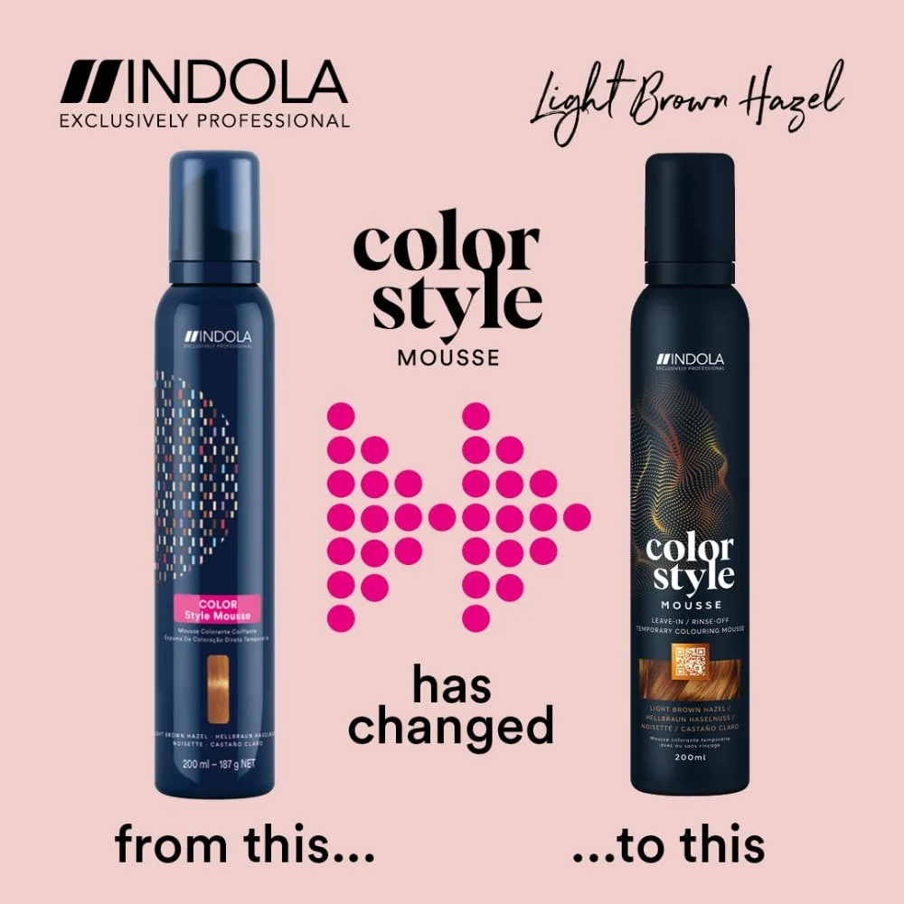 Indola Colour Style Mousse Light Brown Hazel 200ml - Image 2