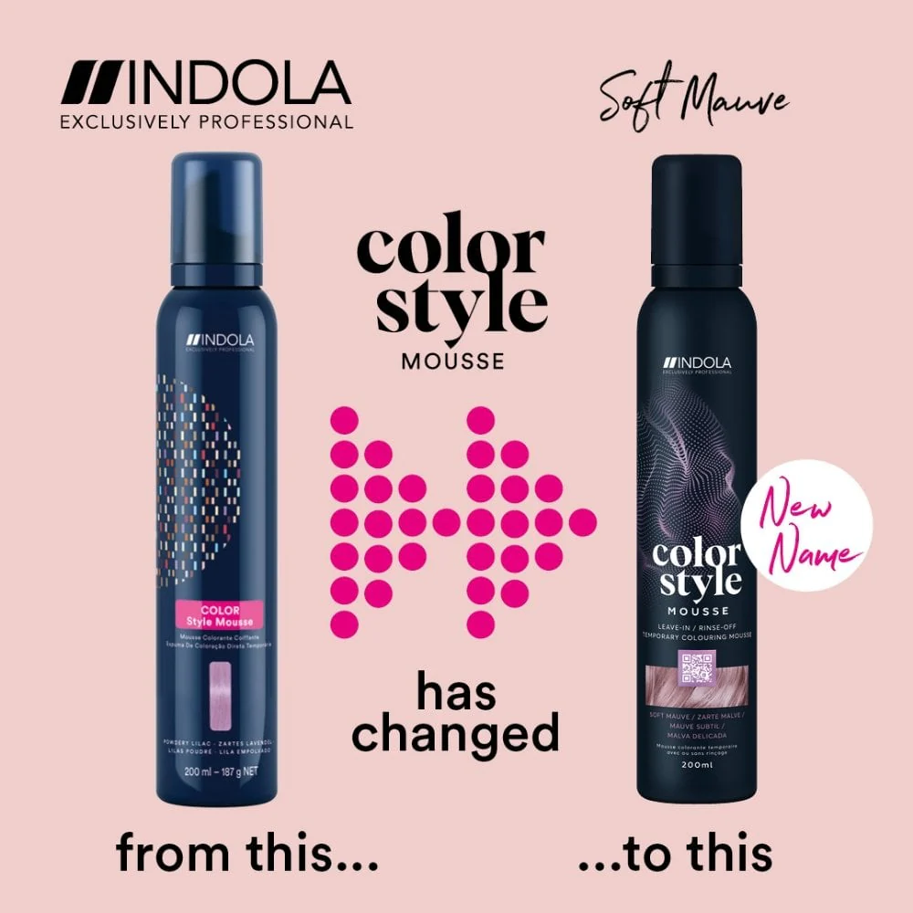 Indola Colour Style Mousse Soft Mauve 200ml - Image 3