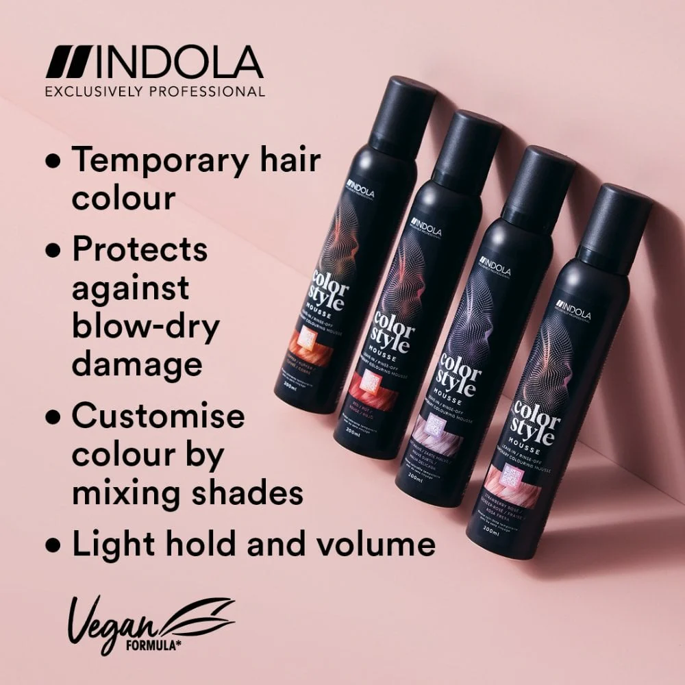 Indola Colour Style Mousse Soft Mauve 200ml - Image 4
