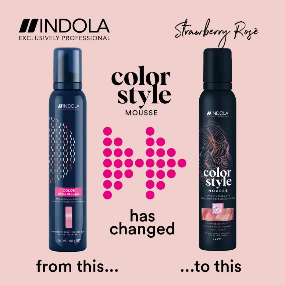 Indola Colour Style Mousse Strawberry Rose 200ml - Image 3