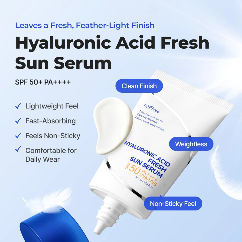 Isntree Hyaluronic Acid Fresh Sun Serum PA++++ SPF50+ 50ml - Image 3