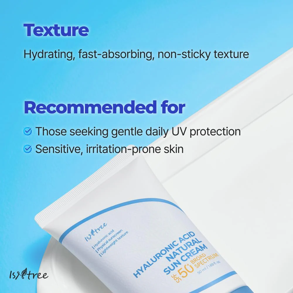 Isntree Hyaluronic Acid Natural Sun Cream PA++++ SPF50+ 50ml - Image 6