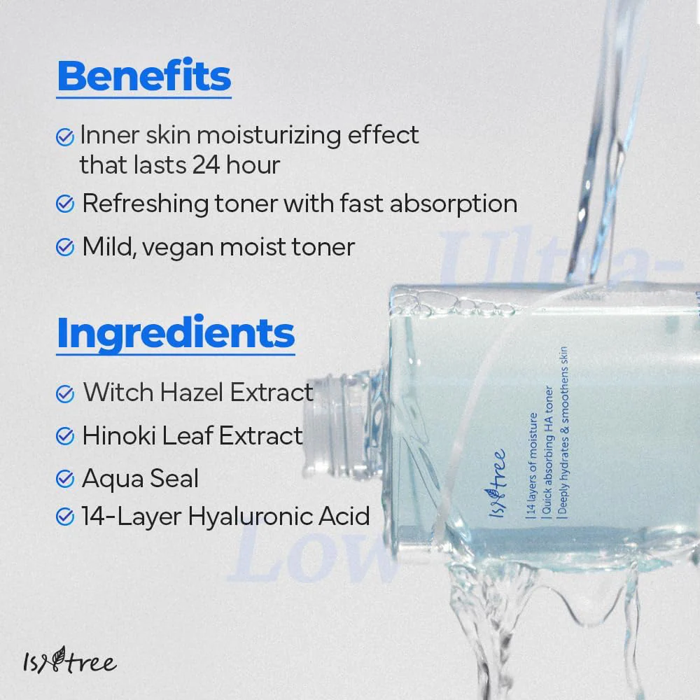Isntree Ultra Low Molecular Hyaluronic Acid Toner 300ml - Image 3