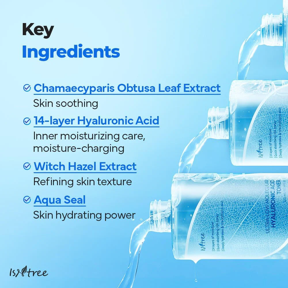 Isntree Ultra Low Molecular Hyaluronic Acid Toner 300ml - Image 7