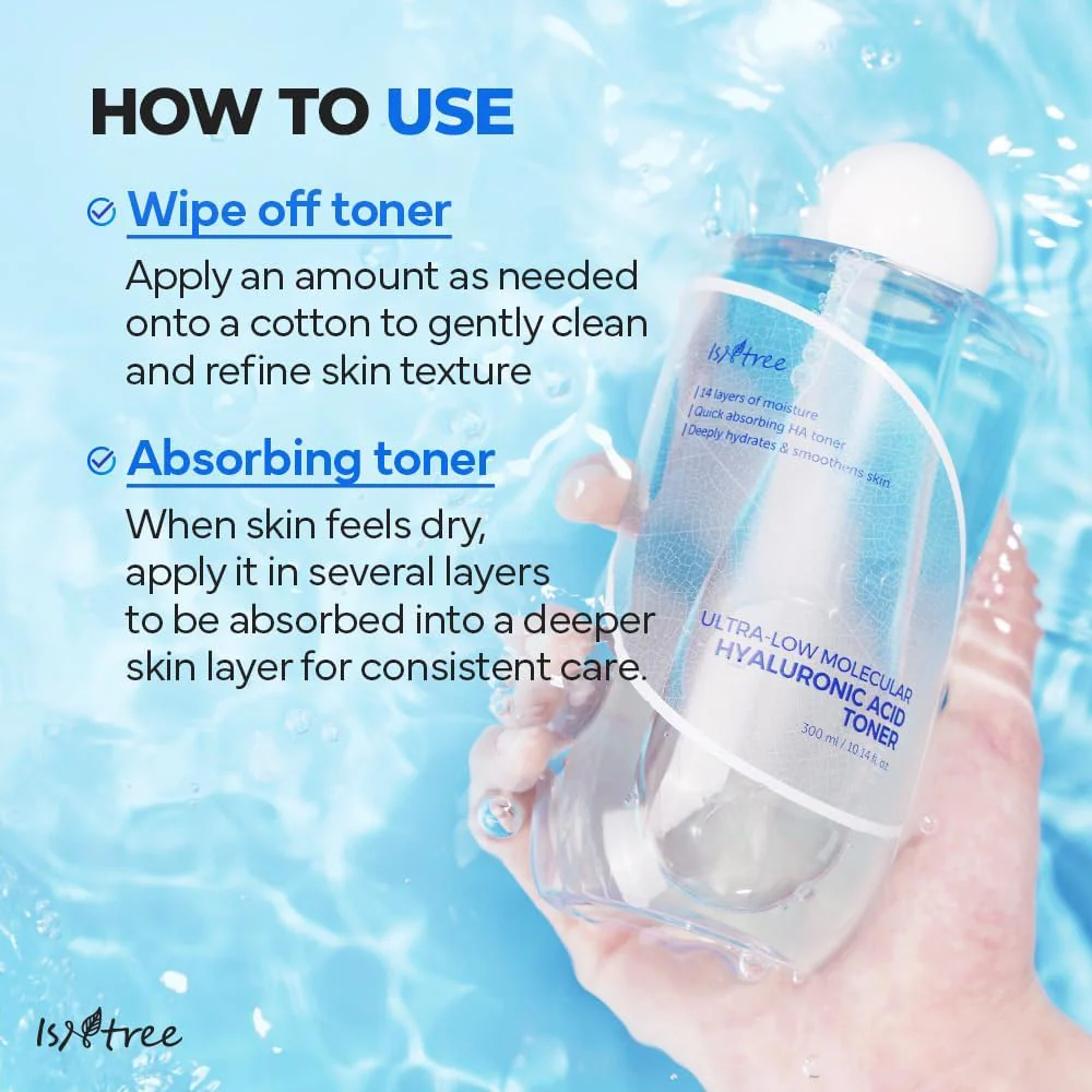 Isntree Ultra Low Molecular Hyaluronic Acid Toner 300ml - Image 8
