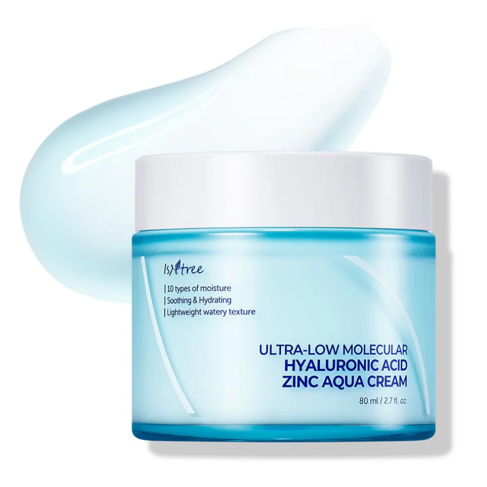 Isntree Ultra-Low Molecular Hyaluronic Acid Zinc Aqua Cream 80ml - Image 2