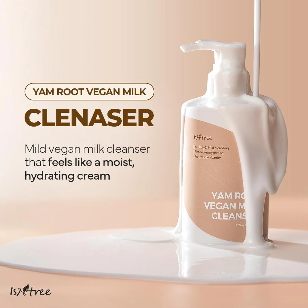 Isntree Yam Root Vegan Milk Cleanser 220ml - Image 2