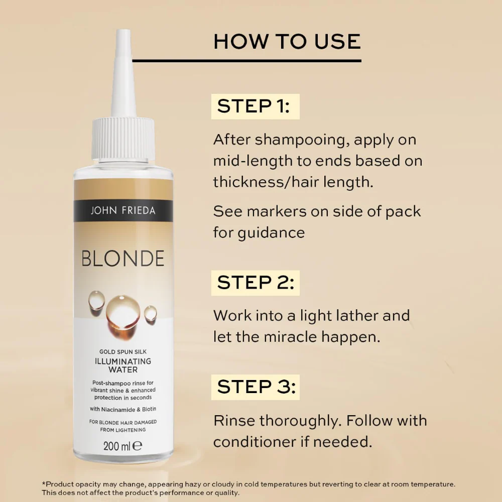 John Frieda Blonde Gold Spun Silk Illuminating Water 200ml - Image 3