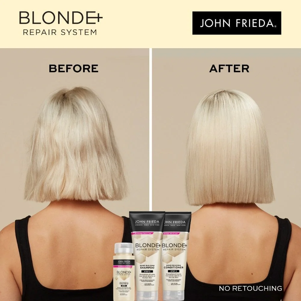 John Frieda Blonde+ Repair System Bond Building Shampoo & Conditioner Twin 2 x 250ml - Image 3