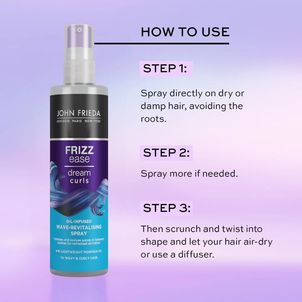 John Frieda Frizz Ease Dream Curls Oil Infused Wave-Revitalising Spray 150ml - Image 3