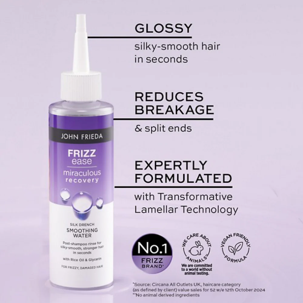 John Frieda Frizz Ease Miraculous Recovery Silk Drench Smoothing Water 200ml - Image 4