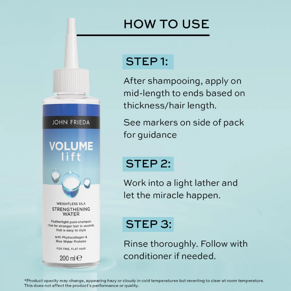 John Frieda Volume Lift Weightless Silk Strengthening Water 200ml - Image 3