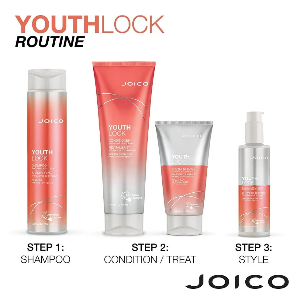 Joico YouthLock Collagen Anti-Frizz Blowout Creme 177ml - Image 5