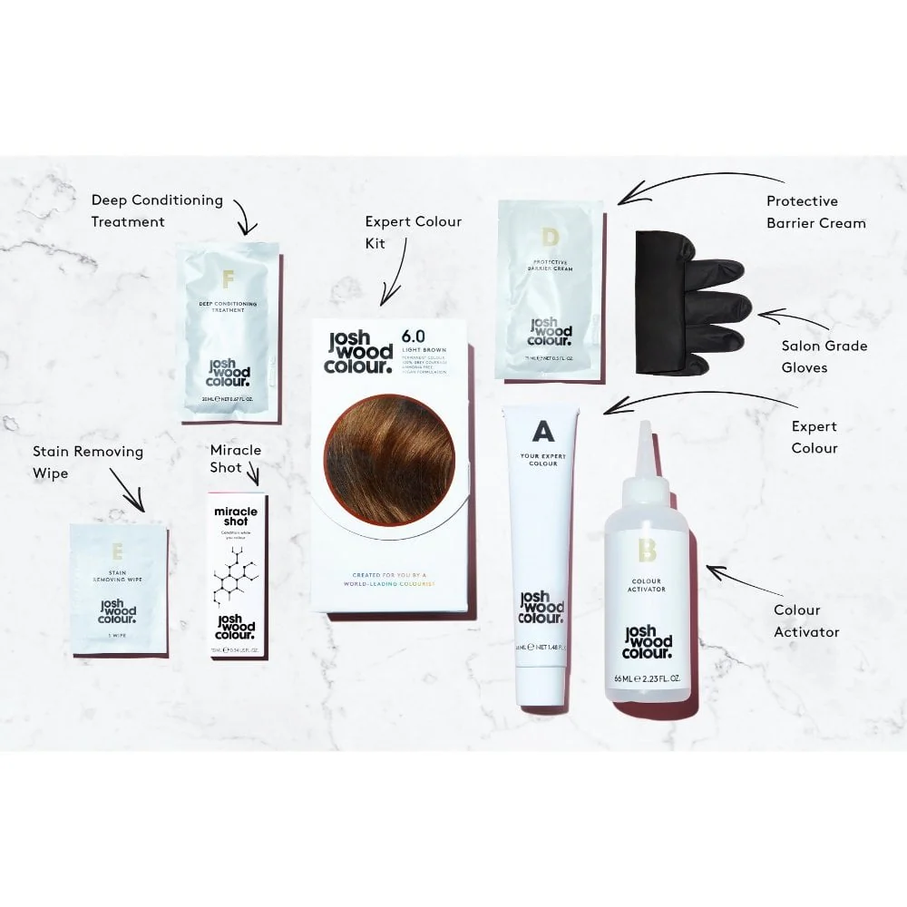 Josh Wood Colour 6.0 Light Brown Colour Miracle Permanent Colour Kit - Image 4