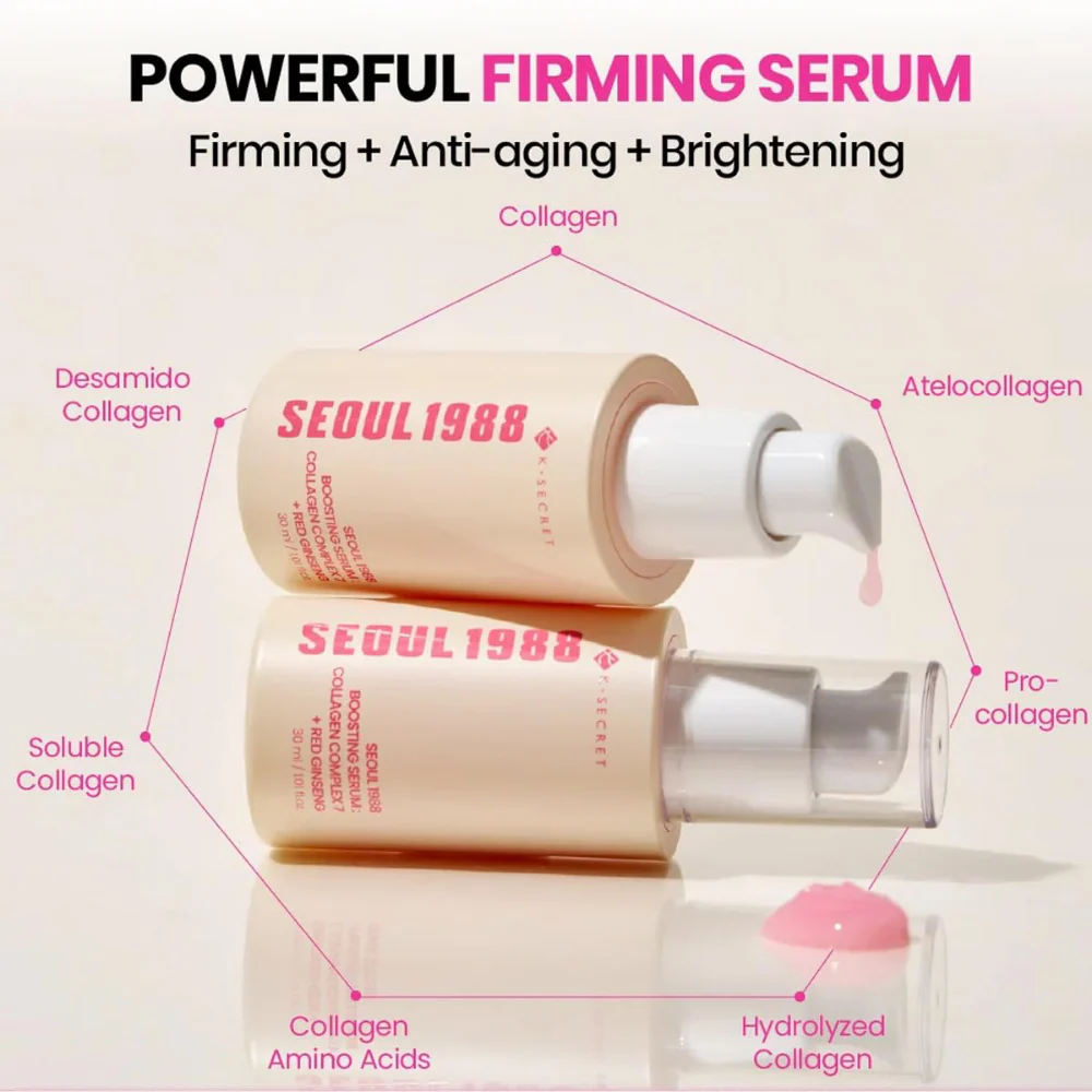 K-Secret Seoul 1988 Boosting Serum: Collagen Complex 7 & Red Ginseng 30g - Image 3