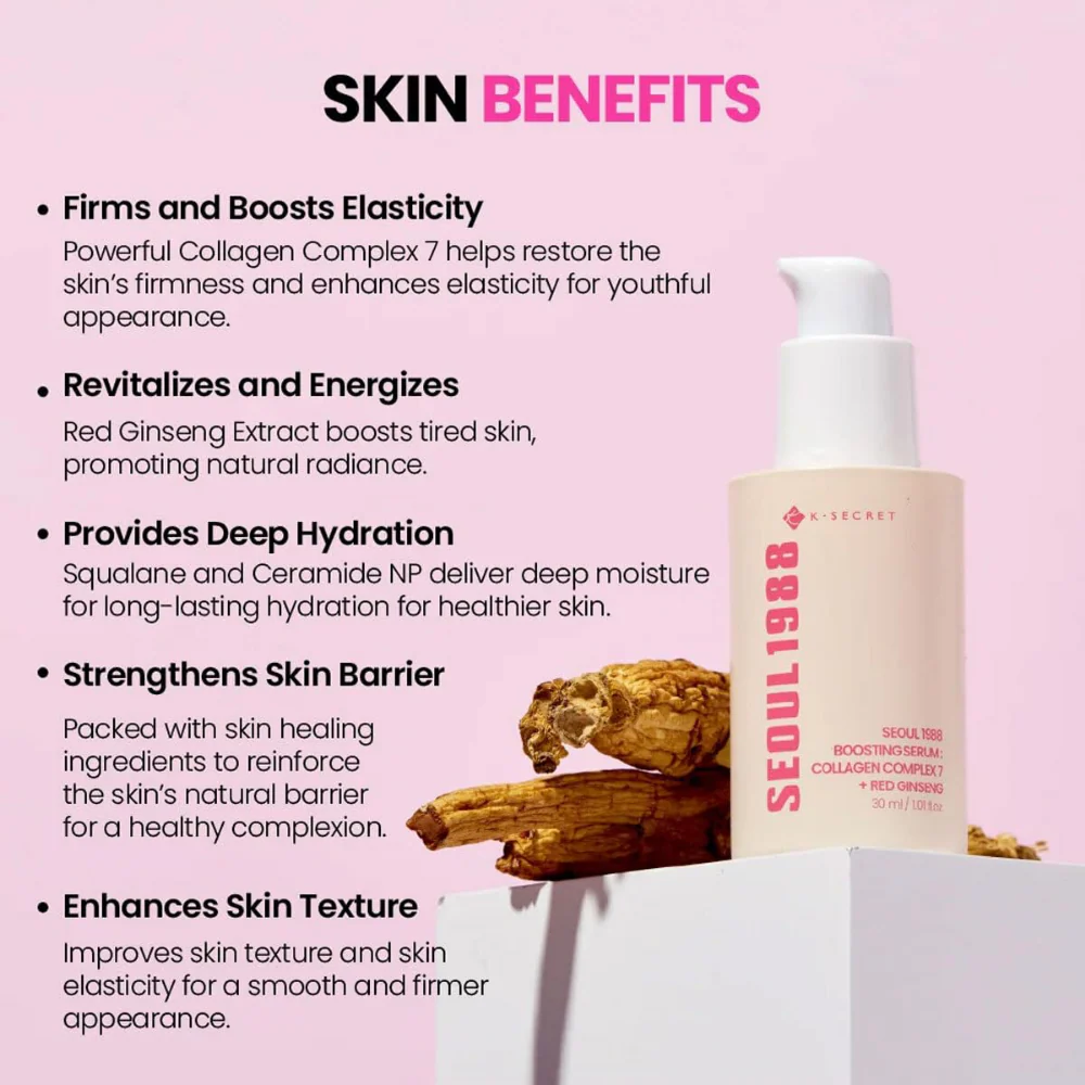 K-Secret Seoul 1988 Boosting Serum: Collagen Complex 7 & Red Ginseng 30g - Image 5
