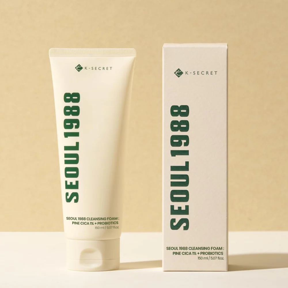 K-Secret Seoul 1988 Cleansing Foam: Pine Cica 1% + Probiotics 150ml - Image 2
