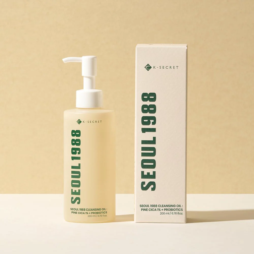 K-Secret Seoul 1988 Cleansing Oil: Pine Cica 1% + Probiotics 200ml - Image 2