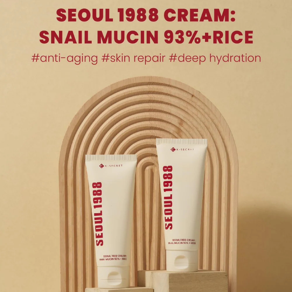 K-Secret Seoul 1988 Cream: Snail Mucin 93% + Rice 100ml - Image 3