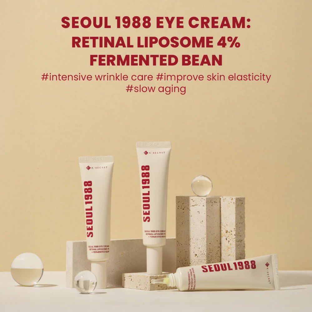 K-Secret Seoul 1988 Eye Cream: Retinal Liposome + Fermented Bean 30ml - Image 2