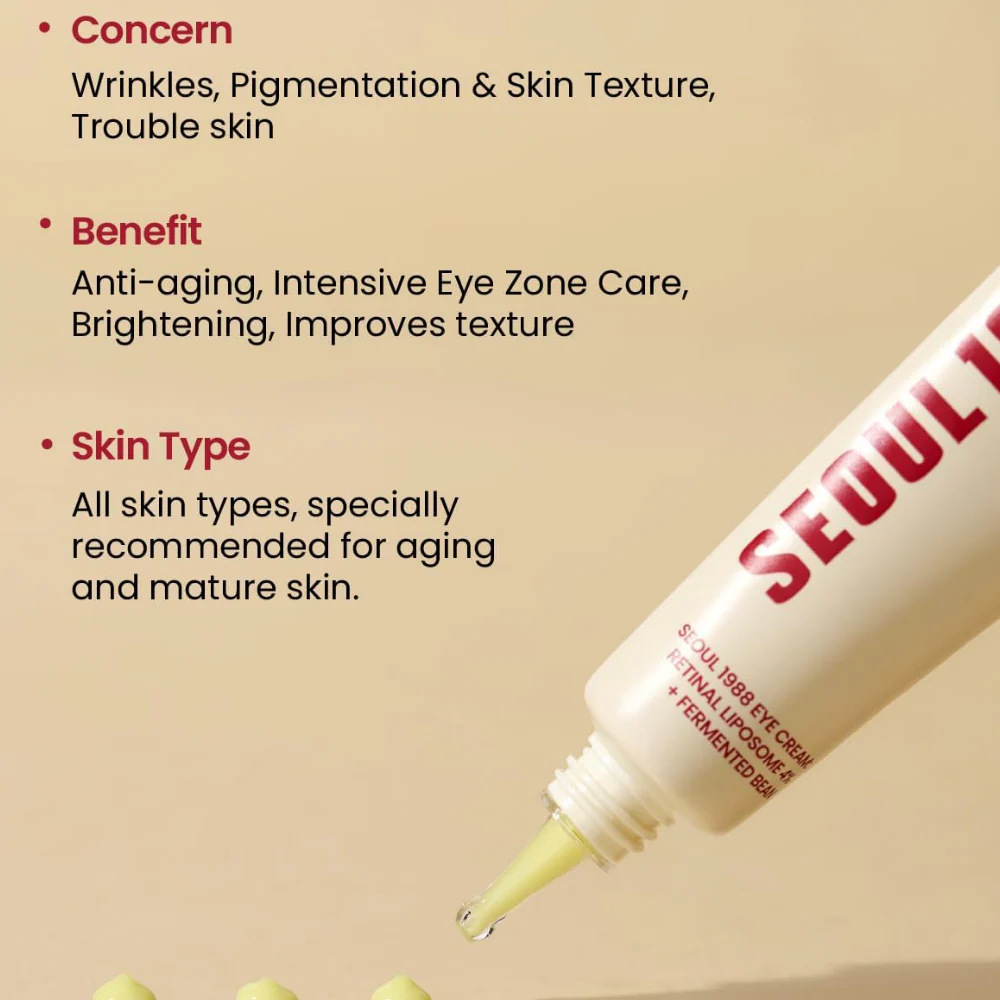 K-Secret Seoul 1988 Eye Cream: Retinal Liposome + Fermented Bean 30ml - Image 4