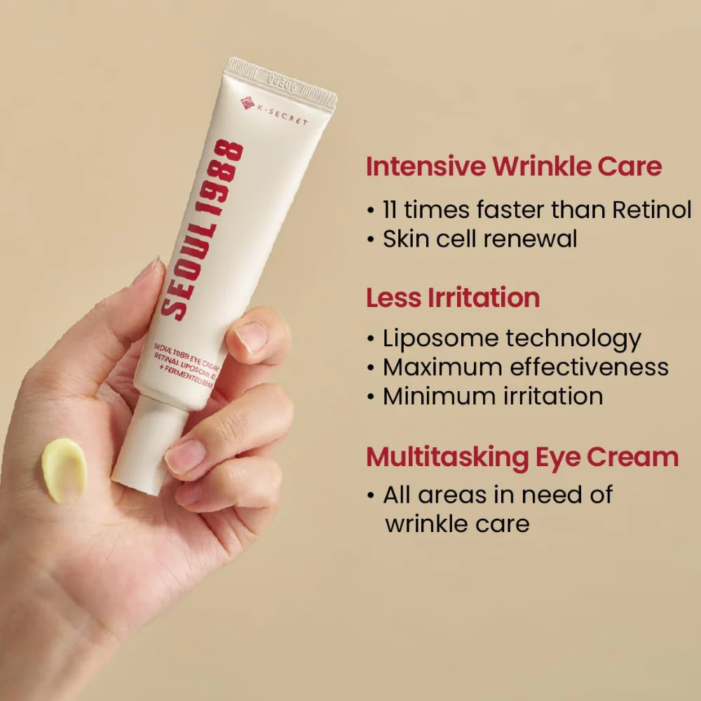 K-Secret Seoul 1988 Eye Cream: Retinal Liposome + Fermented Bean 30ml - Image 6