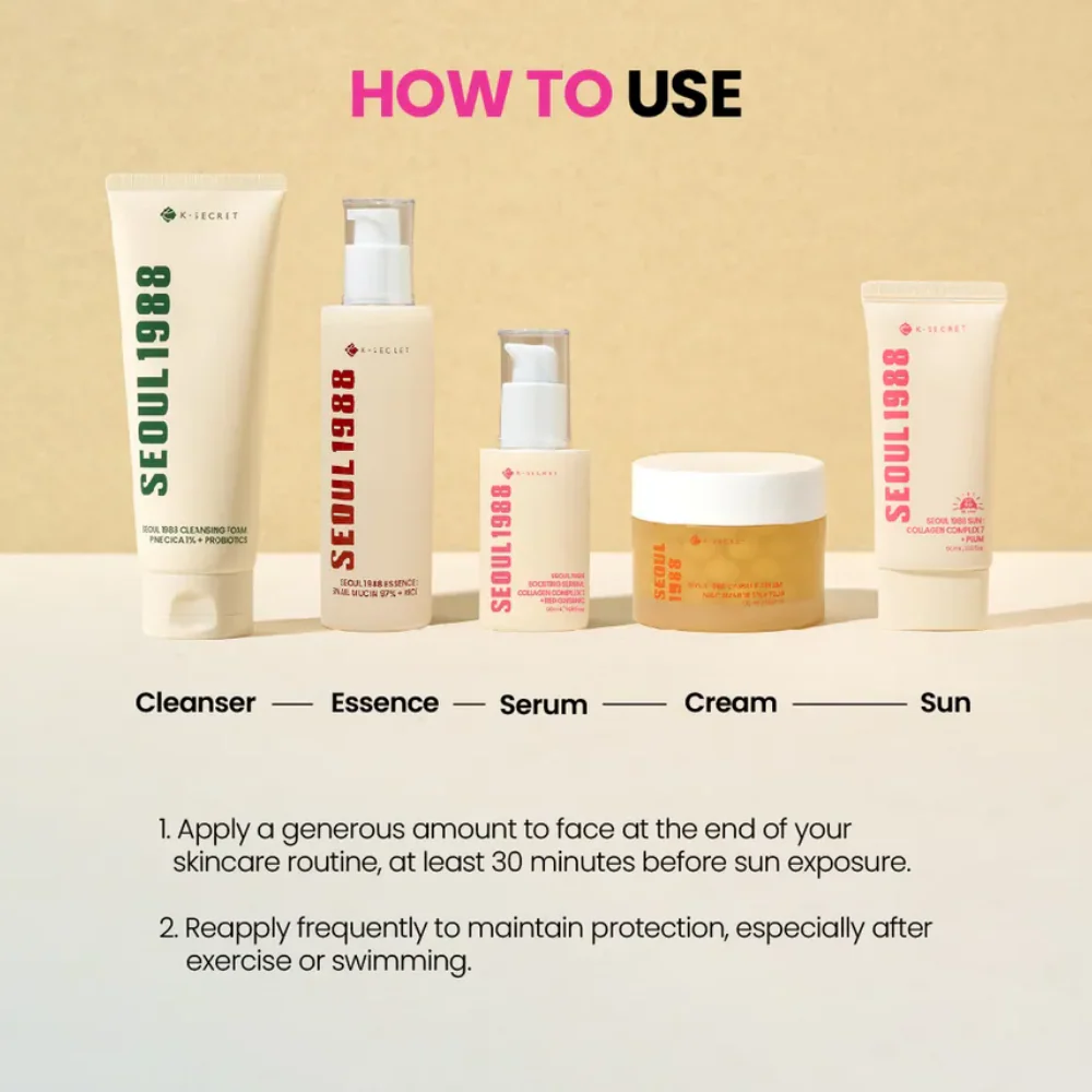 K-Secret Seoul 1988 Sun: Collagen Complex 7 + Plum PA++++ SPF50 50g - Image 7