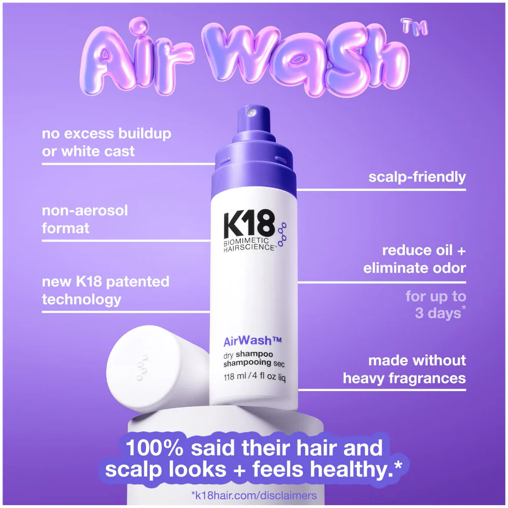 K18 Biomimetic Hairscience AirWash Dry Shampoo 118ml - Image 3