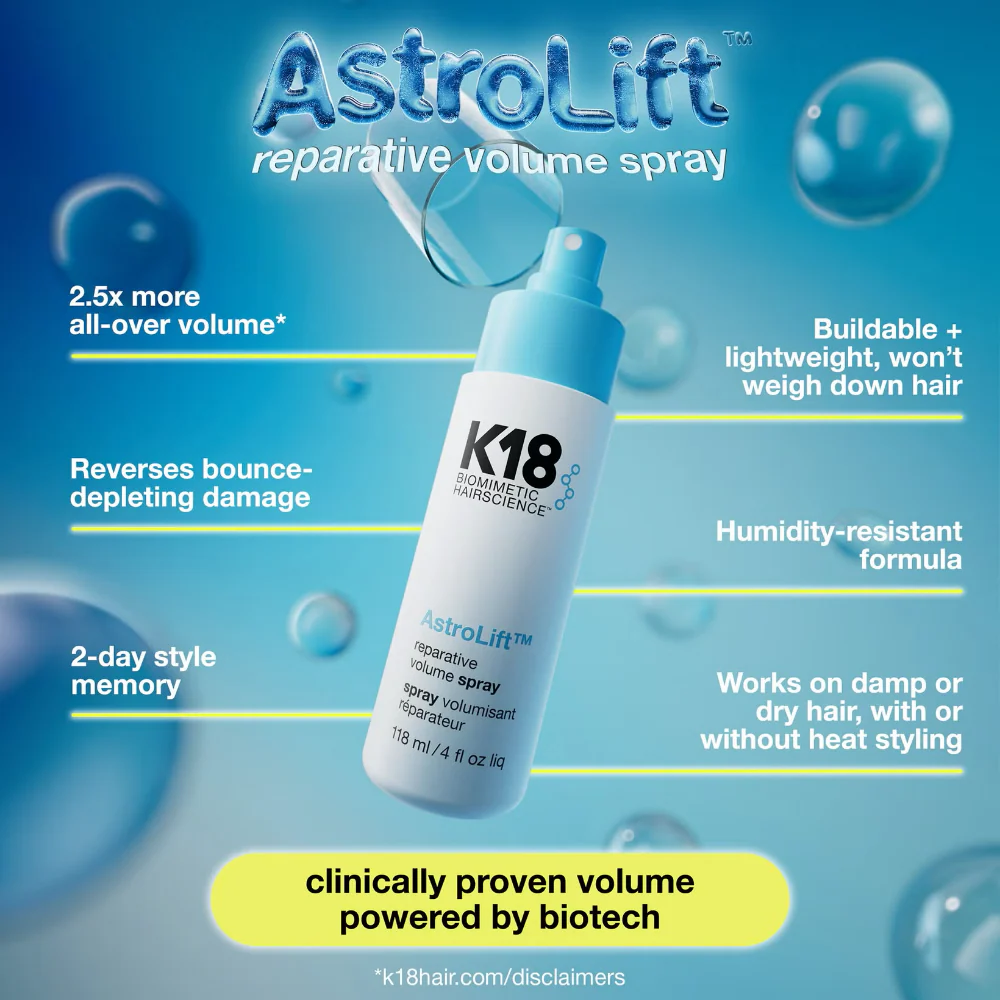 K18 Biomimetic Hairscience AstroLift Reparative Volume Spray 118ml - Image 6