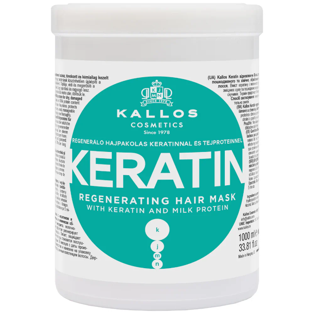 Kallos Cosmetics Keratin Regenerating Shampoo & Hair Mask Twin 2 x 1000ml - Image 3