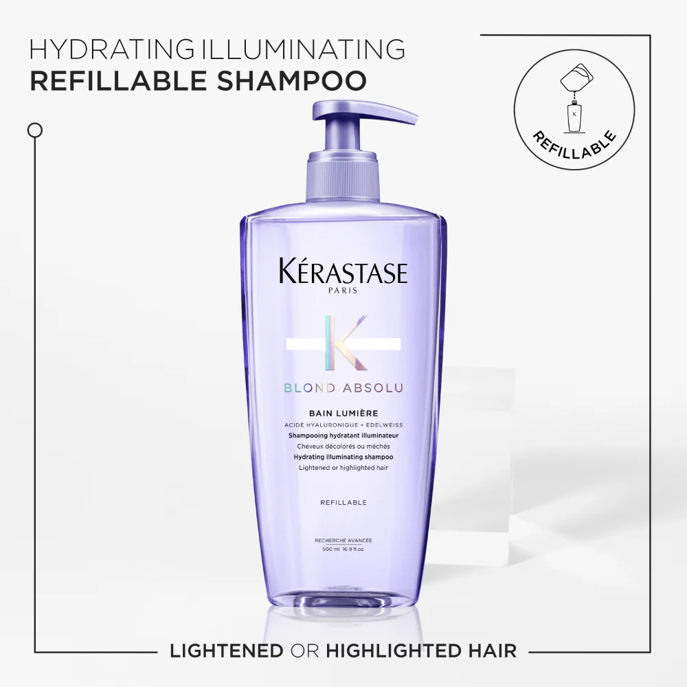 Kérastase Blond Absolu Bain Lumiere Hydrating Illuminating Shampoo Refillable Bottle 500ml - Image 2
