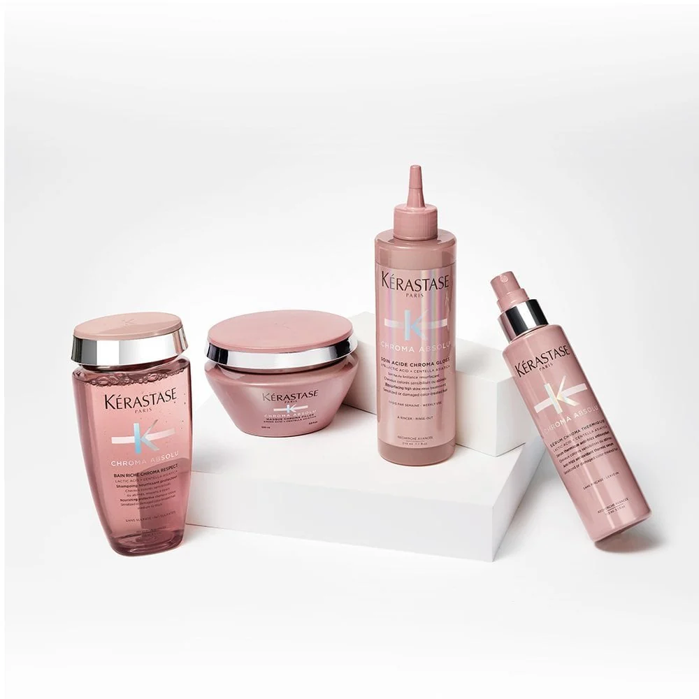 Kérastase Chroma Absolu Bain Riche Chroma Respect Nourishing Protective Shampoo 250ml & Cica Chroma Anti-Porosity Strengthening Conditioner 200ml Twin - Image 3