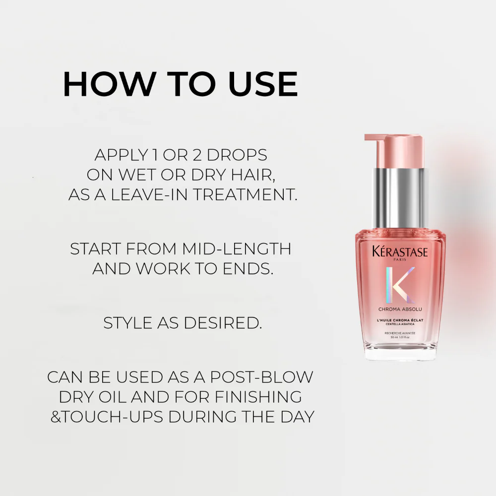 Kérastase Chroma Absolu L'Huile Chroma Eclat Radiance Sublimating Hair Oil 30ml - Image 3