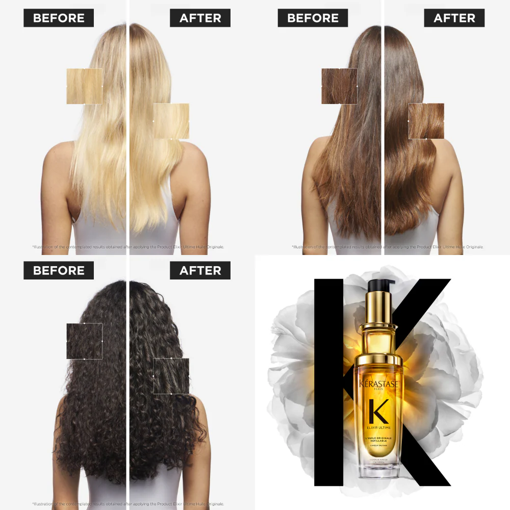 Kérastase Elixir Ultime L'Huile Originale Hair Oil Refill 75ml - Image 3